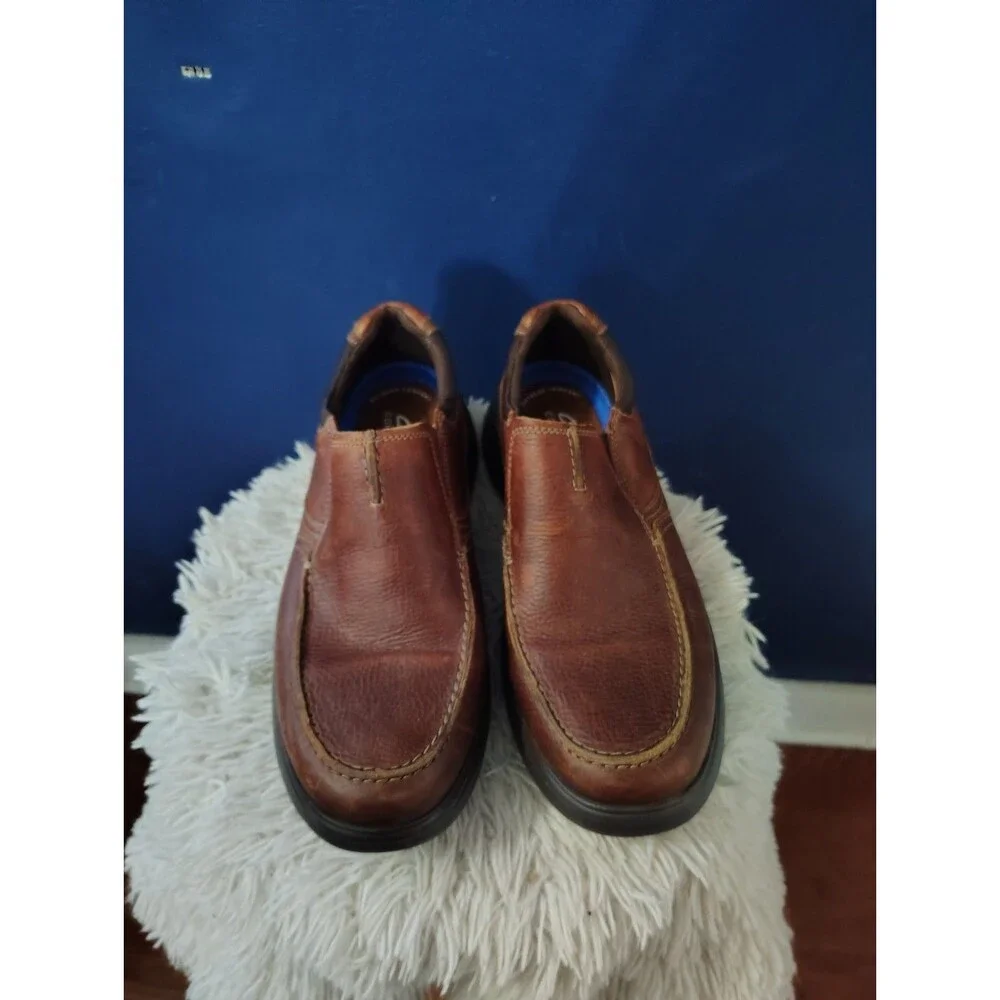 Clarks Men's Tumbled Brown Leather Loafers Size 11 Shoes